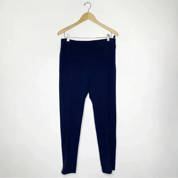 Abby Glass Navy GREGG SKINNY ANKLE PANT NAVY PONTE Zipper Ankle Size 10 - Picture 8 of 9